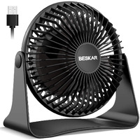 Beskar Usb Small Desk Fan, Portable Fans With 3 Speeds Strong Airflow, Quiet Operation And 360   Rotate, Personal Table Fan For Home,Office, Bedroom - 3.9 Ft Cord