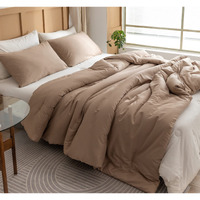 Rosgonia Taupe Brown Comforter Set Queen- 3Pcs (1 Comforter & 2 Pillowcases) Farmhouse Queen Comforter Set For Women And Girls- Reversible Soft Warm Lightweight Microfiber Comforter For All Season