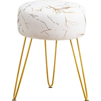 Lue Bona Vanity Stool, Gold Vanity Stools For Makeup Room, Round Ottoman Foot Stool, Velvet Footrest Vanity Chair For Bathroom Vanity, Bedroom, Living Room, Entryway, Offices