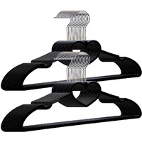 Zrkfsr Plastic Hangers 20 Pack, Cute Hangers Clothes Hangers Ultra Thin Space Saving-Black Slim Hangers Coat Hangers With 360 Degree Swivel Hook-Strong And Durable Adult Hangers For Dress,Shirts, Coat