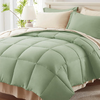 Anluoer King Size Bed In A Bag 7 Pieces, Sage Green Bed Comforter Set With Sheets, All Season Bedding Sets With 1 Comforter, 2 Pillow Shams, 2 Pillowcases, 1 Flat Sheet, 1 Fitted Sheet