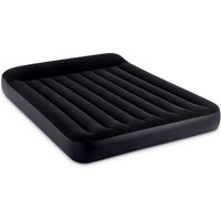 Intex 64149Ed Dura-Beam Standard Pillow Rest Air Mattress: Fiber-Tech - Queen Size - Built-In Electric Pump - 10In Bed Height - 600Lb Weight Capacity,Navy