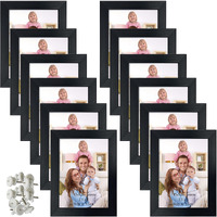 Giftgarden 12 Pack 3.5X5 Picture Frame Black, Multiple 3.5 X 5 Photo Frames Bulk For Tabletop Display Or Wall Hanging