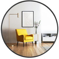 Oruii Round Mirror, Black Round Mirror 24 Inch, Round Wall Mirror Metal Frame, Round Bathroom Mirror, Circle Mirrors For Wall, Living Room, Bedroom, Vanity, Entryway, Hallway.