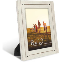 Americanflat 8X10 Rustic Picture Frame In Aspen White With Textured Wood And Polished Glass - Horizontal And Vertical Formats For Wall And Tabletop