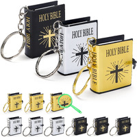 Freesooth Bible Keychain, 12 Pcs Tiny Bible Mini Bibles For Kids Bulk Mini Bible Real Bible Key Chains Handbag Pendant Gift, With Magnifying Glass