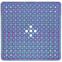 Enkosi Square Shower Mat Non Slip - 21X21 Shower Stall Mat - Small Shower Mat - Clear Shower Mat With Drain Hole In Middle - Stand Up Shower Mat - Shower Anti Slip Mat - Square Bath Mat (21X21 Clear)