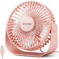 Gaiatop Usb Desk Fan, 3 Speeds Portable Small Fan With Strong Airflow, 5.5 Inch Quiet Table Fan, 90    Rotate Personal Cooling Fan For Bedroom Home Office Desktop Travel (Pink)