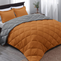 Basic Beyond Queen Comforter Set - Burnt Orange Comforter Set Queen, Reversible Bed Comforter Queen Set For All Seasons, 1 Comforter (88""X92"") And 2 Pillow Shams (20""X26""+2"")