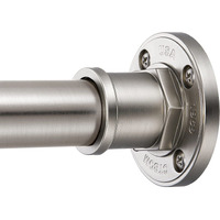 Briofox Industrial Shower Curtain Rod - 2-In-1 Design Tension Curtain Rod - Never Rust Non-Slip 43 To 72 Inch 304 Stainless Steel, Brushed Nickel Window Curtain Rod