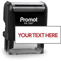 Promot Self Inking 1 Line Custom Stamp - Personalized Name Stamp For Office, Teacher, Address & Business Label Stamp - Choose Font, Ink Color, Pad, Self Inking For Personal & Professional Use - Medium