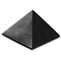 Karelian Heritage Large Shungite Pyramid Made Of Polished Shungite Stone | Shungite Crystal Pyramid For Home Office Decor 2.7 Inches (7 Cm) | Grounding Healing For Meditation, Chakra Balancing Pp05