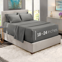 Nestl Extra Deep Pocket Queen Sheets Set - 6 Pc Soft Microfiber Queen Sheets Deep Pocket - Fade Resistant Bedding Sheets & Pillowcases - Queen, Dark Gray