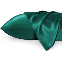 Bedsure Satin Pillowcase For Hair And Skin Queen - Dark Green Silky Pillowcase 20X30 Inches - Satin Pillow Cases Set Of 2 With Envelope Closure, Similar To Silk Pillow Cases, Gifts For Women Men