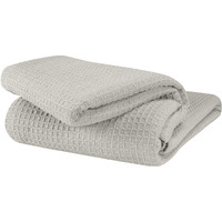 Glamburg 100% Cotton Thermal Blanket, Breathable Bed Blanket King Size, Soft Waffle Blanket, King Blanket, All Season Cotton Blanket, Light Grey