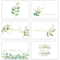 Gooji 4X6 Golden Greenery Thank You Cards With Envelopes (Bulk 36-Pack), Matching Peel-And-Seal Envelopes | Wedding Thank You Cards, Bridal Shower Thank You Cards, Birthday Party, Baby Shower, Blank Notes Small Business Box Assorted Stationary Personalized