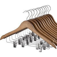 House Day Wooden Hangers 12 Pack Hangers With Clips Wood Hangers Wooden Clothes Hanger Natural Smooth Finish Wooden Hanger Premium Wooden Hangers For Clothes Suit, Walnut