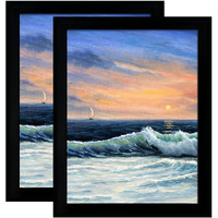 Luckylife 24X36 Poster Frame In Black Solid Wood With Plexiglass 2 Pack