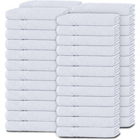 Wealuxe White Washcloths For Body And Face Towel, Cotton Wash Cloths Bulk 48 Pack, Flannel Spa Fingertip Wash Clothes 12X12 Inch, Soft Absorbent Gym Towels