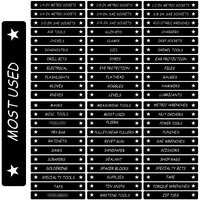 Tool Box Organizational Magnetic Labels Fits All Brands Of Steel Tool Chest, Drawer Labels For Organize Boxes, Drawers Cabinets Quick And Easy, 4.5 X 0.75 Inches (Black White)