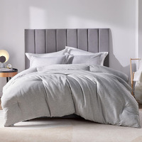Cozylux Queen Size Comforter Set - 3 Pieces Grey Soft Luxury Cationic Dyeing Bedding Comforter For All Season, Gray Breathable Lightweight Fluffy Bed Set With 1 Comforter And 2 Pillow Shams