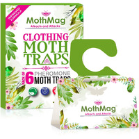 Mothmag Moth Traps For Clothes, Closets, Fabrics, And Carpets, Clothing Moth Traps, Clothes Moth Traps, Closet Moth Traps, Moth Pheromone Traps, Extra-Strength Adhesive Glue Clothes Moth Trap, 6 Pack