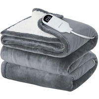 Bedsure Heated Blanket Electric Twin - Flannel Electric Blanket, Heating Blanket With 10 Time Settings, 6 Heat Settings, And 8 Hrs Timer Auto Shut Off (62X84 Inches, Grey)