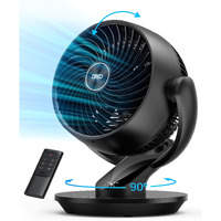Dreo Table Fans For Home Bedroom, 9 Inch Quiet Oscillating Floor Fan With Remote, Air Circulator Fan For Whole Room, 70Ft Powerful Airflow, 120    Adjustable Tilt, 4 Speeds, 8H Timer
