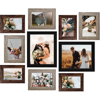 Luckylife Picture Frame Set 10-Pack, Gallery Wall Frame Collage With 8X10 5X7 4X6 Frames In 3 Different Finishes