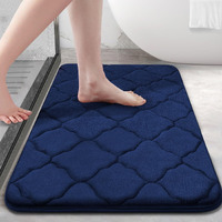 Olanly Memory Foam Bath Mat Rug 36X24, Ultra Soft Non Slip And Absorbent Bathroom Rug, Machine Wash Dry, Comfortable, Thick Bath Rug Carpet For Bathroom Floor, Tub And Shower, Navy