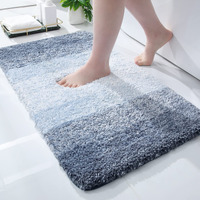 Olanly Luxury Bathroom Rug Mat, Extra Soft And Absorbent Microfiber Bath Rugs, Non-Slip Plush Shaggy Bath Carpet, Machine Wash Dry, Bath Mats For Bathroom Floor, Tub And Shower 20X32, Blue