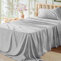 Bedsure Twin Xl Sheets Dorm Bedding - Soft Extra Long Twin Bed Sheets, 3 Pieces Hotel Luxury Light Grey Sheets Twin Xl, Easy Care Microfiber Sheet Set