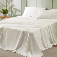 Bedsure Queen Sheet Set - Soft Sheets For Queen Size Bed, 4 Pieces Hotel Luxury Ivory Queen Sheets, Easy Care Polyester Microfiber Cooling Bed Sheet Set