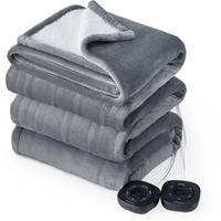Bedsure Flannel Electric Blanket Queen - Flannel Heated Blanket With 10 Heat Settings, Heating Blanket With 10 Time Settings, 8 Hrs Timer Auto Shut Off, And Dual Control (84X90 Inches, Grey)