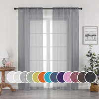 Owenie Grey Sheer Curtains, Sheer Curtains 84 Inch Length 2 Panels Set, Rod Pocket Voile Fimly Sheer Drapes For Living Room/Bedroom, 2Pcs, Each 42 "" W X 84 "" L