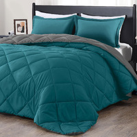 Downluxe King Size Comforter Set - Ocean And Grey King Comforter, Soft Bedding Comforter Sets For All Seasons, King Comforter Set - 3 Pieces - 1 Comforter (104""X92"") And 2 Pillow Shams(20""X36"")