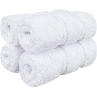 American Soft Linen Washcloths For Bathroom, 100% Turkish Cotton Washcloth Set Of 4, 13X13 In Soft Washcloths For Body And Face, Wash Rags For Kitchen, Baby Washcloths, White Washcloths