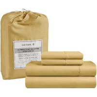 Lane Linen Queen Bed Sheets, 4 Pc Queen Size Bed Sheet Set, 450 Thread Count 100% Cotton Bed Sheets, Queen Sheets Cooling, Breathable Sheets Queen, Deep Pocket Queen Sheets - Cocoon