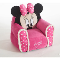 Idea Nuova Minnie Mouse Figural Sherpa Trim Bean Bag Chair, Small, Pink