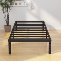 Emoda 14 Inch Twin Xl Bed Frames No Box Spring Needed, Heavy Duty Xl Twin Metal Platform Bed Frame, Noise Free, Easy Assembly, Black