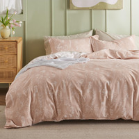 Bedsure Duvet Cover King Size - Cute Reversible Floral Duvet Cover Set With Zipper Closure, Pink Bedding Set, 3 Pieces, 1 Duvet Cover 104""X90"" With 8 Corner Ties And 2 Pillow Shams 20""X36""