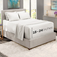 Nestl Extra Deep Pocket Queen Sheets Set - 6 Pc Soft Microfiber Queen Sheets Deep Pocket - Fade Resistant Bedding Sheets & Pillowcases - Queen, White