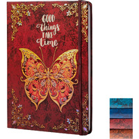 Sexeeg College Ruled Journal For Writing-B5 3D Butterfly Embossed Hardcover Notebooks -Writing Journal For Women-With Elastic Closure Band, 192 Pages Lined Paper For School, Office, Home, 9 "" X 6.9 ""