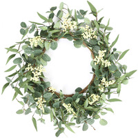 Pinkpum Wreaths For Front Door 20 ' ' Eucalyptus Wreath, Spring Summer Green Wreath, Door Green Wreath For Home Porch Window Wall Farmhouse Home Decor Indoor Outdoor Summer Fall All Seasons