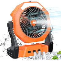 Portable Misting Fan, 8-Inch 10000Mah Rechargeable Battery Operated Fan, Personal Desk Fan With 250Ml Water Tank & Led Lantern, Cooling Mist Fan For Home Desk, Patio, Camping, Outdoor&Indoor Use