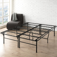 Best Price Mattress 18 Inch Metal Platform Beds W/ Heavy Duty Steel Slat Mattress Foundation (No Box Spring Needed), Black