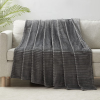 Nestl Grey Throw Blanket For Couch - Fuzzy Blankets And Throws For Sofa, Warm Throw Blankets, Soft Throw Blanket, Lightweight Cut Plush Cozy Blanket, 50X60 Inches Fleece Blanket Throw
