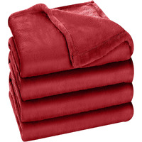 Utopia Bedding Fleece Blanket King Size Burgundy 300Gsm Luxury Bed Blanket Anti-Static Fuzzy Soft Blanket Microfiber (90X102 Inches)