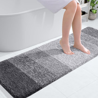 Olanly Luxury Bathroom Rug Mat 59X20, Extra Soft And Absorbent Microfiber Bath Rugs, Non-Slip Plush Shaggy Bath Carpet Runner, Machine Wash Dry, Bath Mats For Bathroom Floor, Tub And Shower, Grey