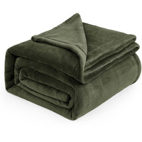 Bedsure Fleece Blankets King Size Oive Green - Bed Blanket Soft Lightweight Plush Cozy Fuzzy Luxury Microfiber, 108X90 Inches